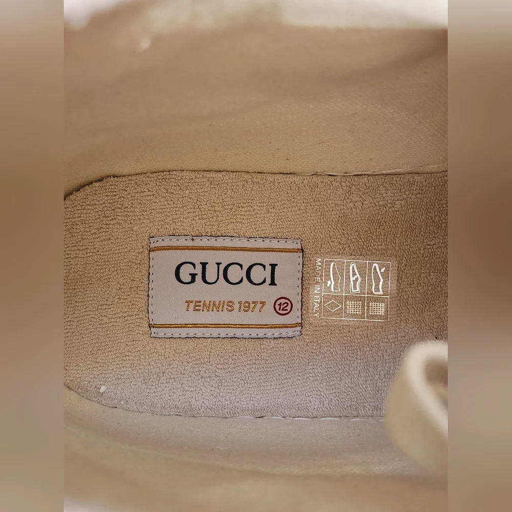 $1150 Brand New Gucci Men High Top GG Canvas Platform Sneakers G 12 US 13 Beige
